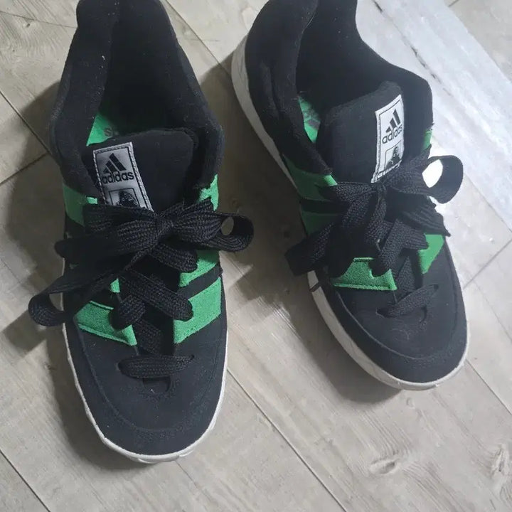 [BUNJANG] Adidas Atmos Adimatic Black Suede Green Point Sneakers (280mm) / 아디다스 아트모스 아디매틱 280