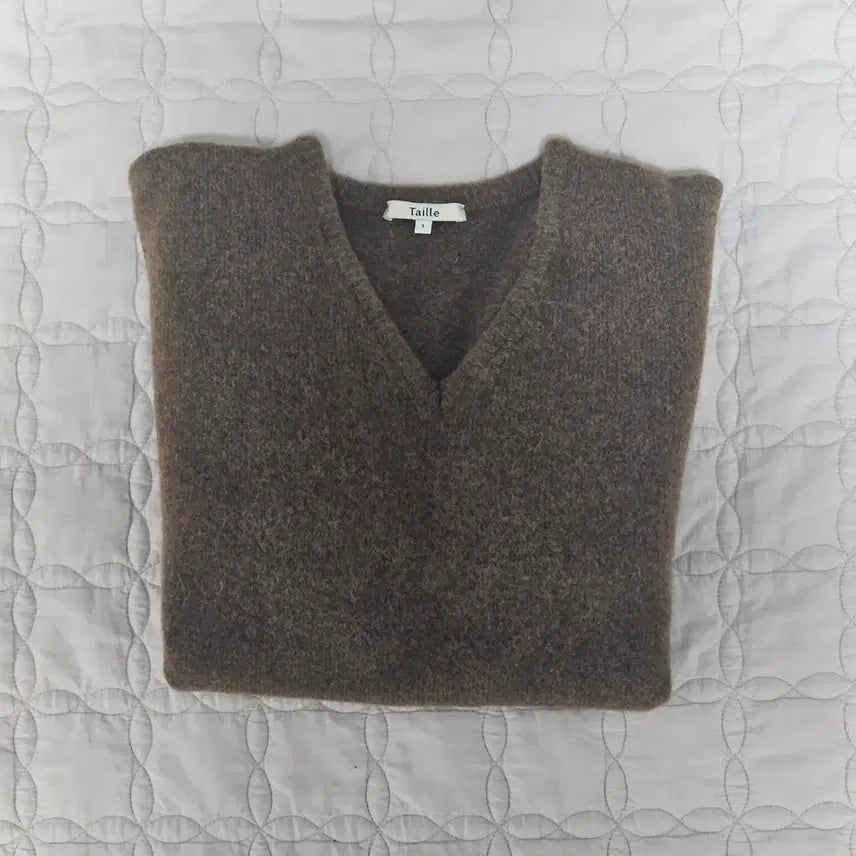 [BUNJANG] Tailer V-Neck Knit Brown Size 1 / 타일레 브이넥 니트 브라운 1사이즈