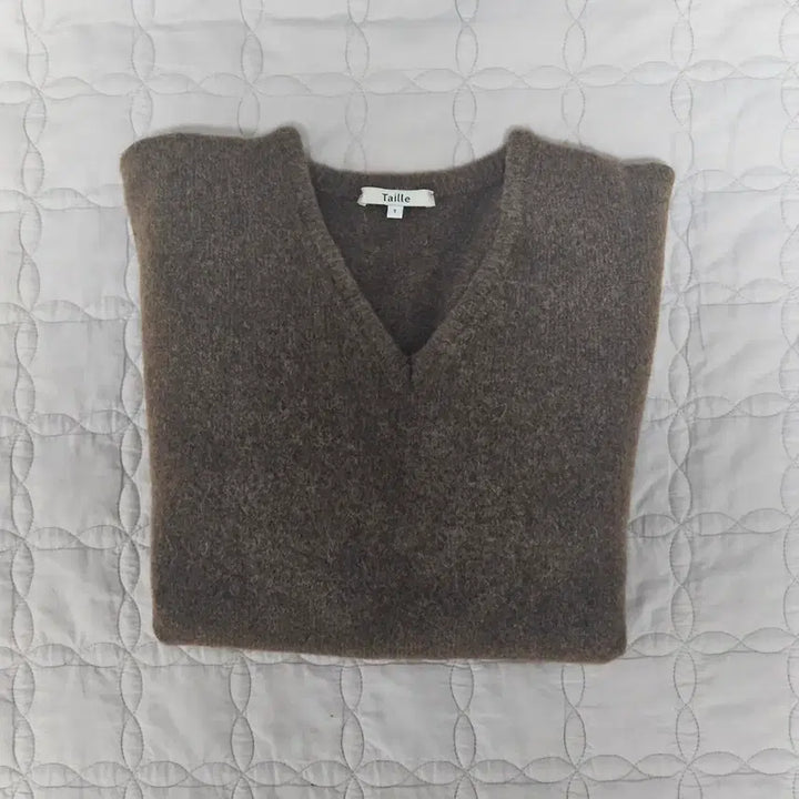 [BUNJANG] Tailer V-Neck Knit Brown Size 1 / 타일레 브이넥 니트 브라운 1사이즈