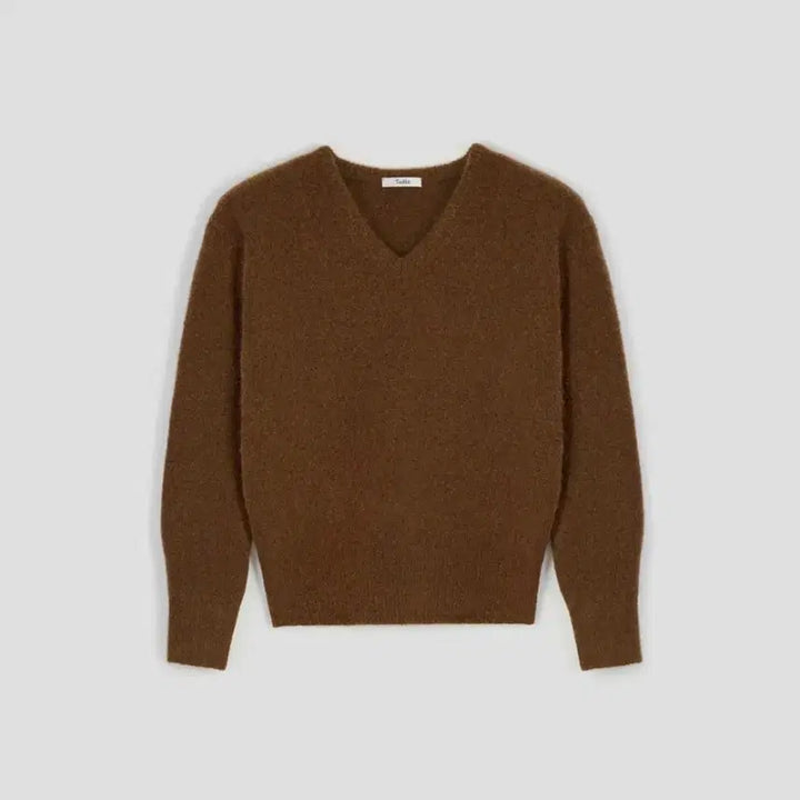 [BUNJANG] Tailer V-Neck Knit Brown Size 1 / 타일레 브이넥 니트 브라운 1사이즈