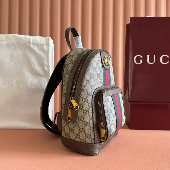 [BUNJANG] Gucci Ophidia GG Supreme Backpack Brown / 구찌 오피디아 GG 수프림 백팩 브라운