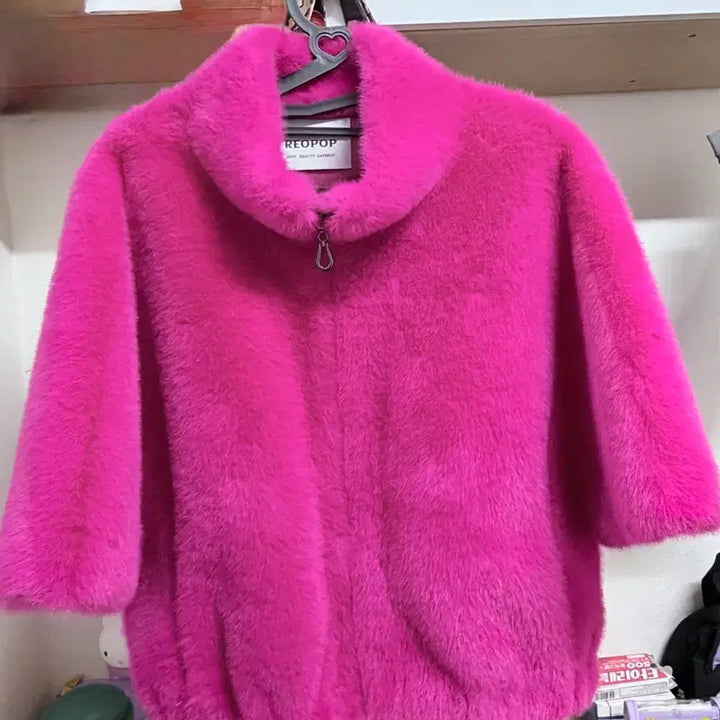 [BUNJANG] REOPOP Pink Fur Jacket (New) / REOPOP 핑크색 털 자켓(새상품)/고정가격