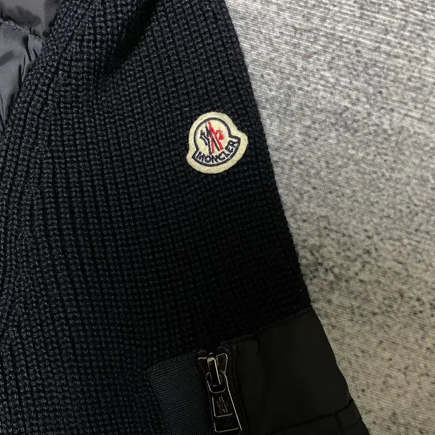 [BUNJANG] Moncler Wool Knit Padded Cardigan Jacket - Size M / [정품]몽클레어 니트패딩  울 후드 믹스 가디건 자켓 M