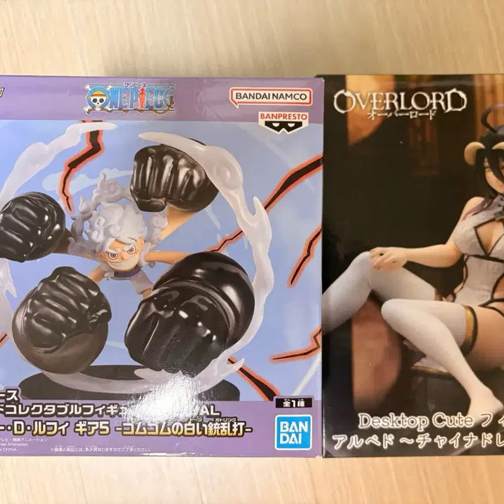 [BUNJANG] One Piece Luffy Gear 5 &amp; Overlord Albedo Figures Bundle / 원피스 니카 루피, 오버로드 알베도 피규어, 그 외 굿즈