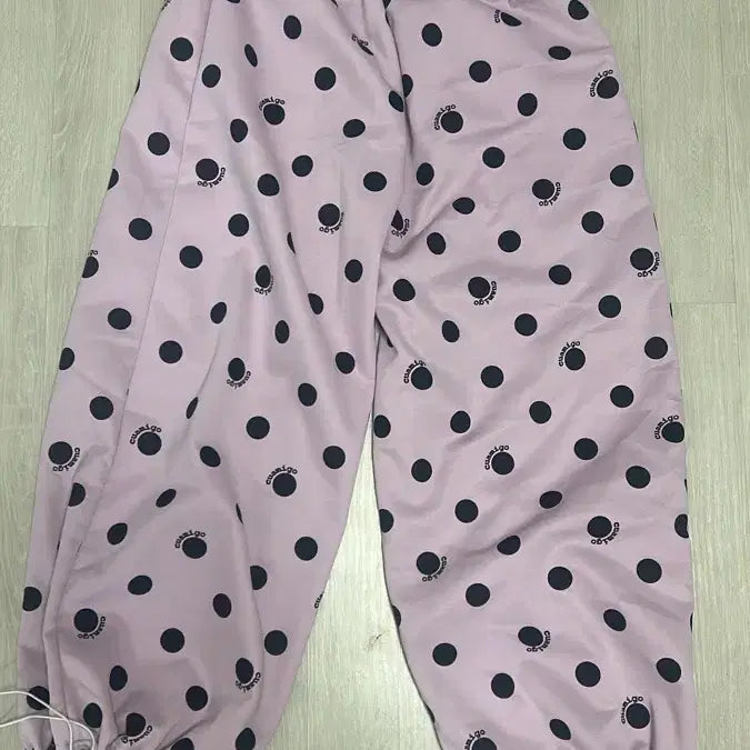 [BUNJANG] Polka Dot Cargo Jogger Pants - Lavender / 도트 연보라 땡땡이 카고 주머니 팬츠