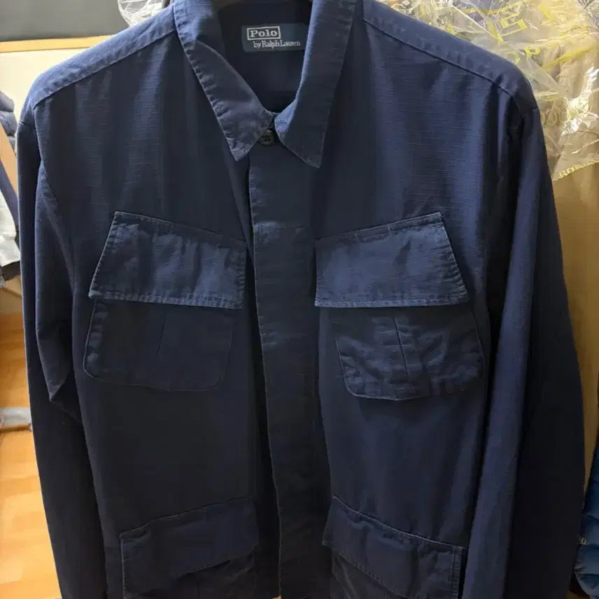 [BUNJANG] Polo Ralph Lauren Ripstop Utility Overshirt Navy L / 폴로 랄프로렌 립스탑 유틸리티 오버셔츠 네이비 L