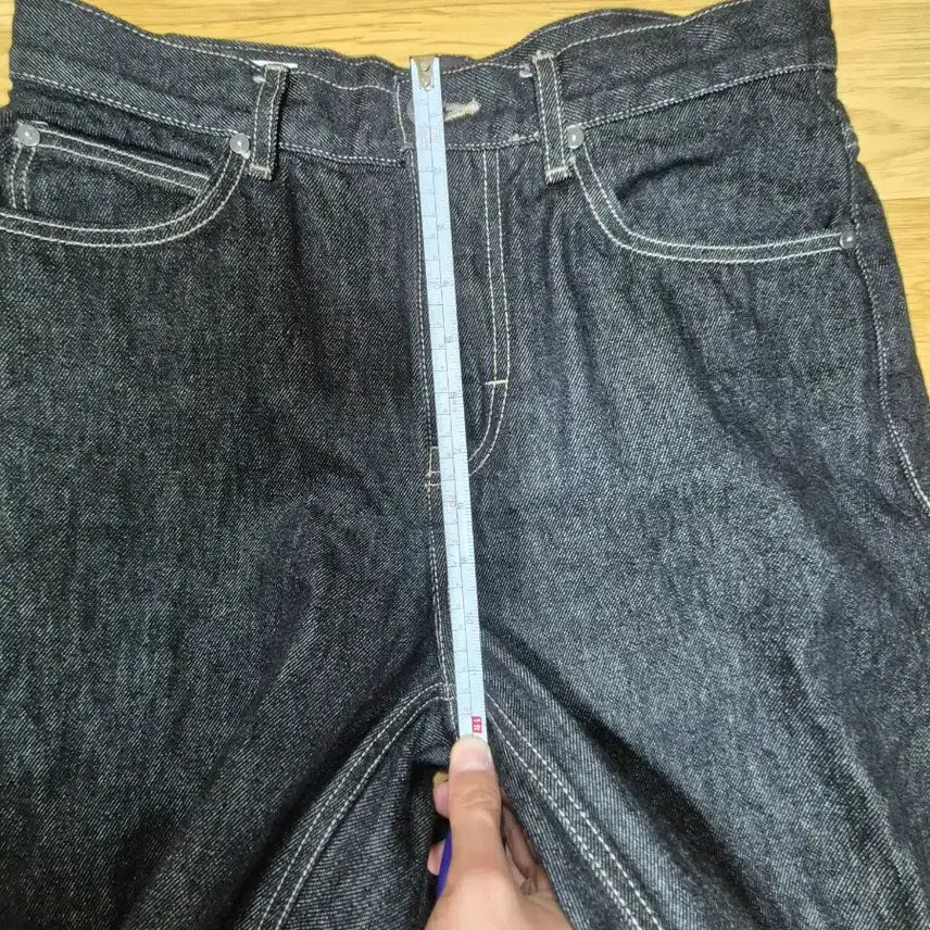 [BUNJANG] REMAIN BLACK Low Straight Fit Denim Pants / 리 맨 스트레이트핏 콘밀 데님 팬츠 블랙 로우