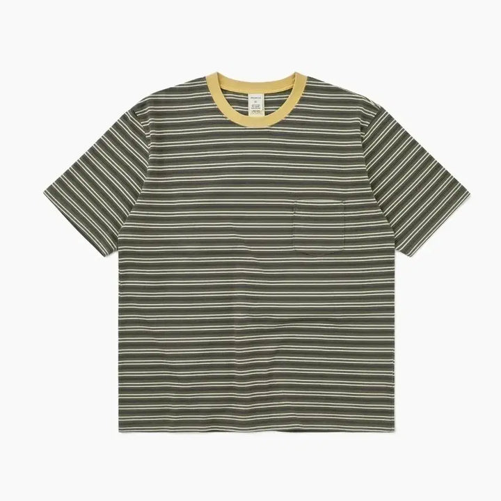 [BUNJANG] Khisk Border T-Shirt Khaki / [XL]카키스 보더티  Bark
