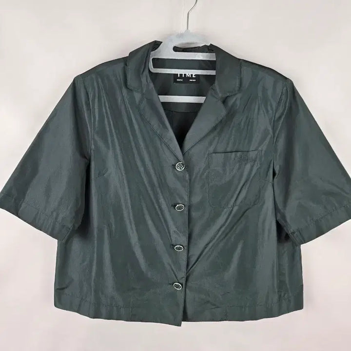 [BUNJANG] TIME Silk Blend Cropped Short-Sleeve Jacket / [무료배송]한섬 타임 23년도 실크 혼방 바스락 크롭 반팔 자켓