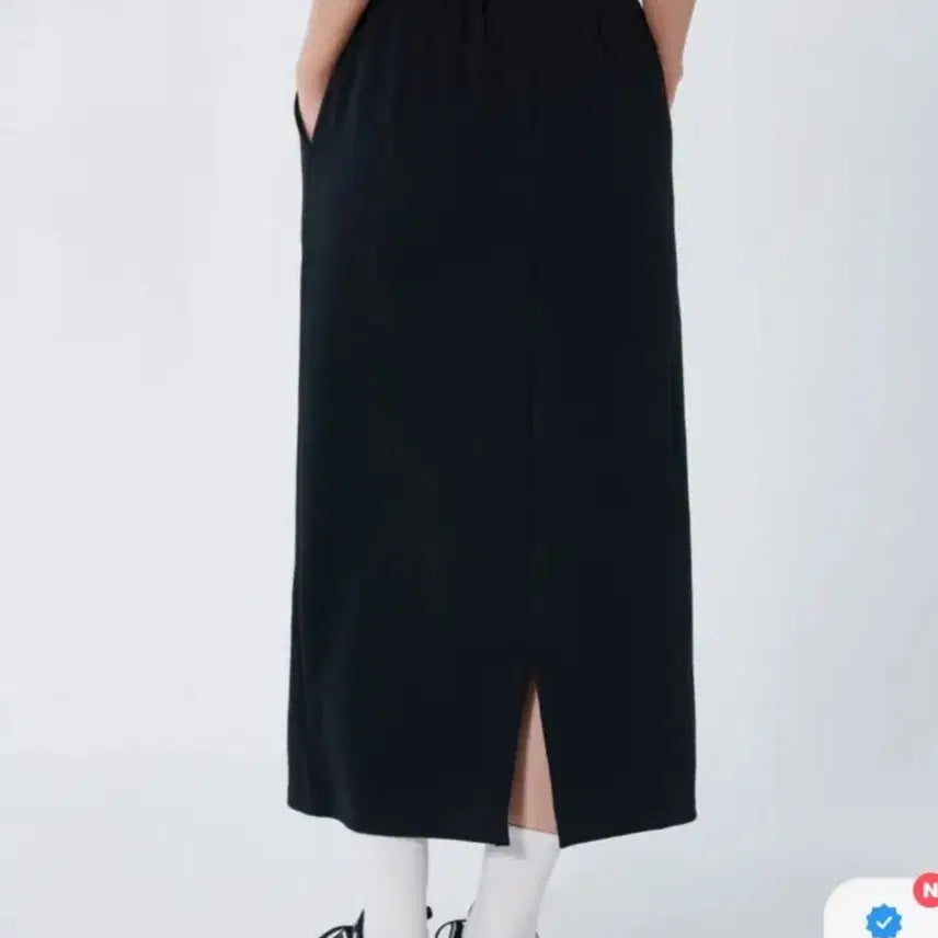 [BUNJANG] Off-White Plain Slit Long Skirt (Black) / 에이블리 오프위 무지 트임 롱스커트(블랙)