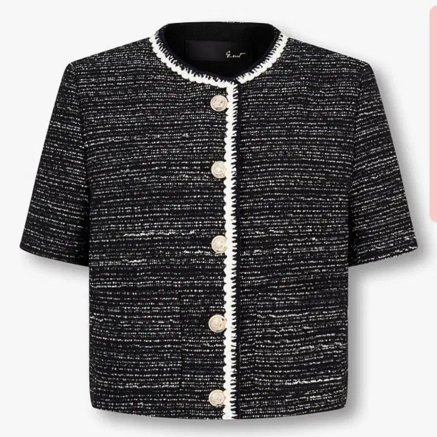 [BUNJANG] J.ESTINA Tweed Jacket Black &amp; White Gold Button / 새상품) 지컷 트위드자켓
