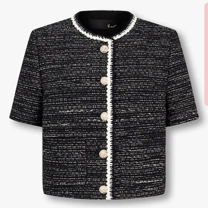 [BUNJANG] J.ESTINA Tweed Jacket Black &amp; White Gold Button / 새상품) 지컷 트위드자켓