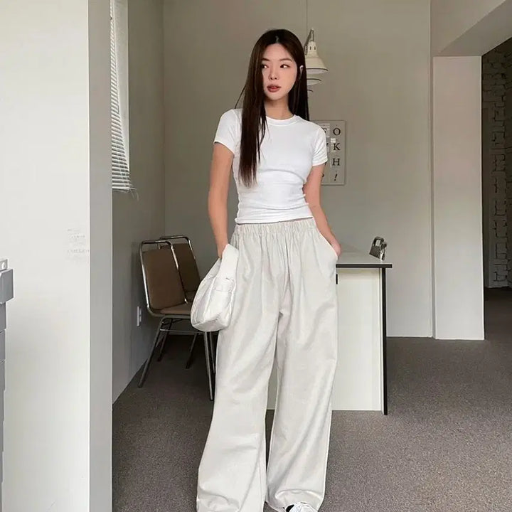 [BUNJANG] Muahmuah Wide Banding Cotton Pants / 무아무아 와이드 밴딩 코튼팬츠