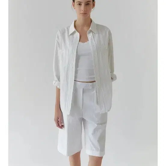 [BUNJANG] Fureto Dante Loose Fit Shirt (Cream Stripe) / 포레토 Dante Loose fit Shirt (Cream Stripe)