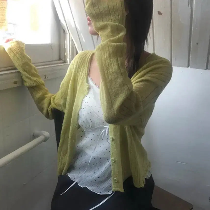 [BUNJANG] Anynewmore Cardigan Olive / 애니원모어 가디건 올리브