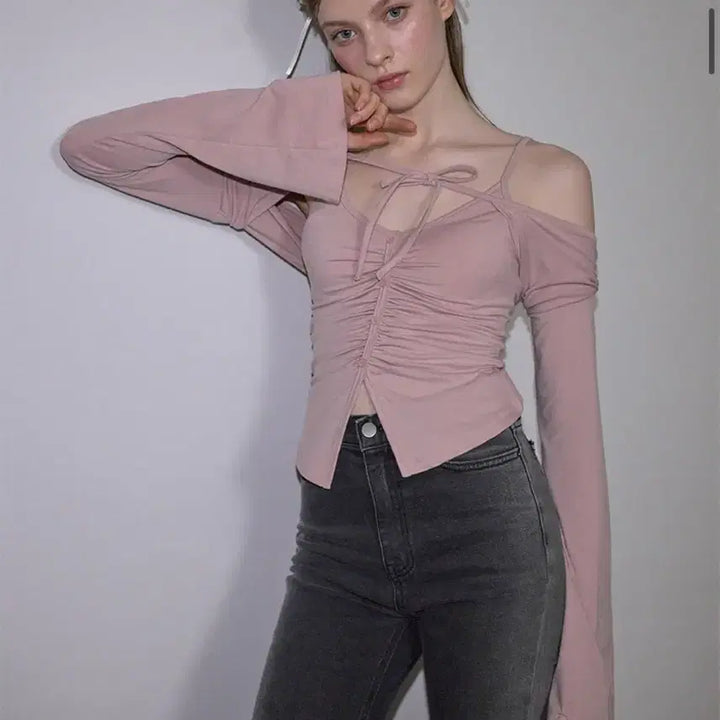 [BUNJANG] Rosy Franz Camellia Bolero Set Pink / 로제프란츠 카멜리아 볼레로 세트 핑크