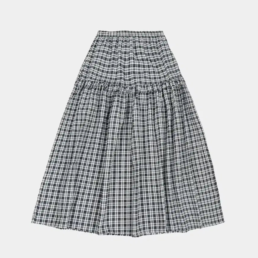 [BUNJANG] Kim Ahop Avigle Check Frill Long Skirt (Navy) / 김아홉 에이비글 체크 프릴 롱 스커트 (네이비)