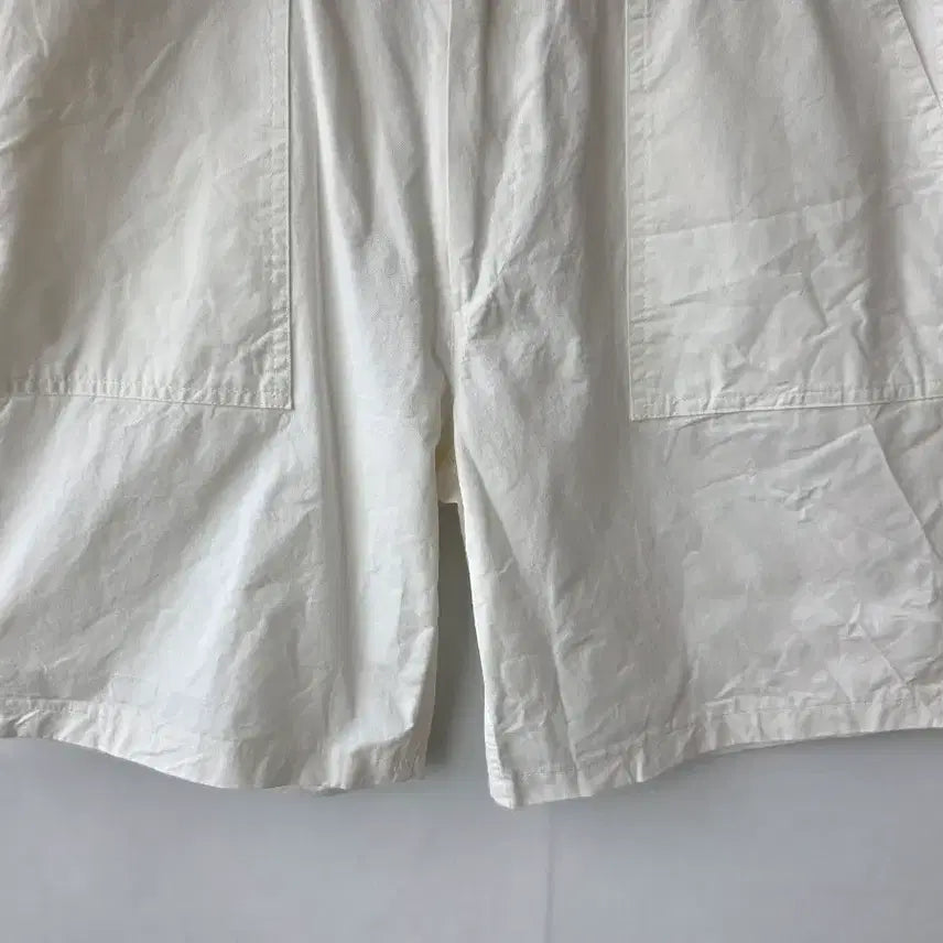 [BUNJANG] White Cotton Cargo Shorts / XL/ 화이트 면 반바지 /새제품