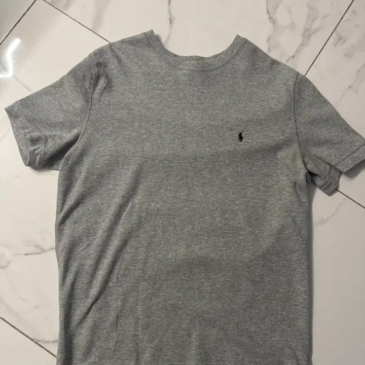 [BUNJANG] Polo Ralph Lauren Waffle Short Sleeve T-Shirt, Gray, Large / 폴로 랄프로렌 와플 반팔 티셔츠 그레이 라지