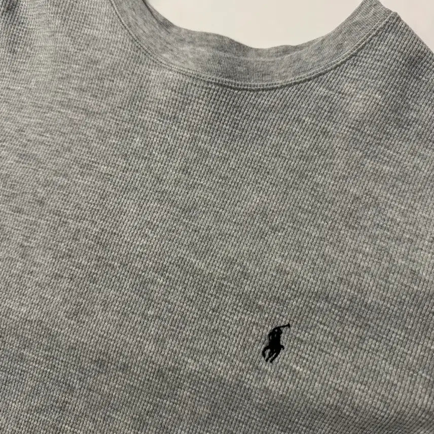 [BUNJANG] Polo Ralph Lauren Waffle Short Sleeve T-Shirt, Gray, Large / 폴로 랄프로렌 와플 반팔 티셔츠 그레이 라지