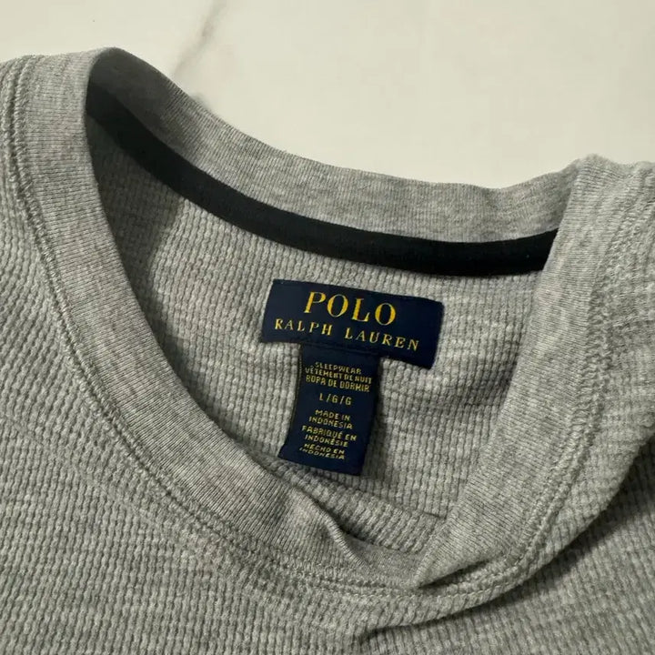 [BUNJANG] Polo Ralph Lauren Waffle Short Sleeve T-Shirt, Gray, Large / 폴로 랄프로렌 와플 반팔 티셔츠 그레이 라지