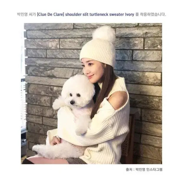 [BUNJANG] Clude Claire Shoulder Slit Turtleneck Sweater (Ivory) / 클루드클레어_ 숄더 슬릿 터틀넥 스웨터 (ivory)