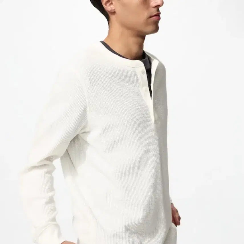 [BUNJANG] Uniqlo Waffle Henly Neck Shirt XL / (XL)유니클로 와플 헨리넥 새상품