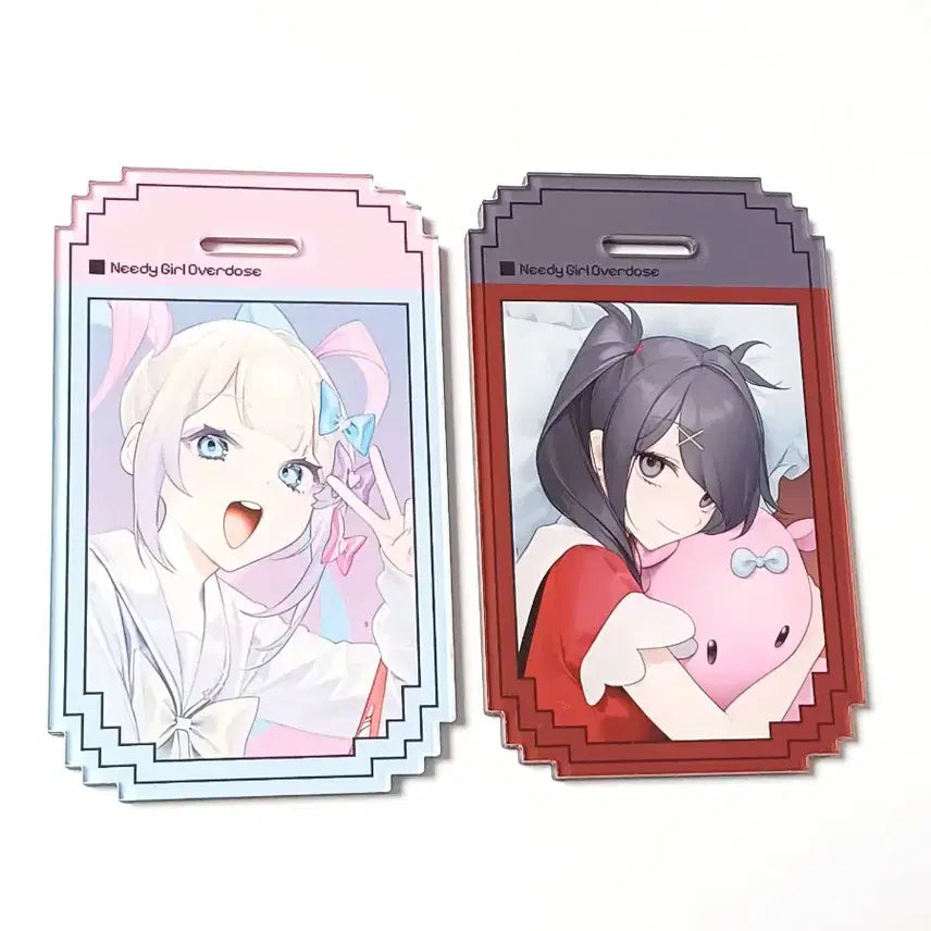 [BUNJANG] NIDe GIRL Overdose Acrylic Nametag Choten Ame Bundle Set / 일괄) 니디걸 오버도즈 아크릴 네임텍 초텐 아메