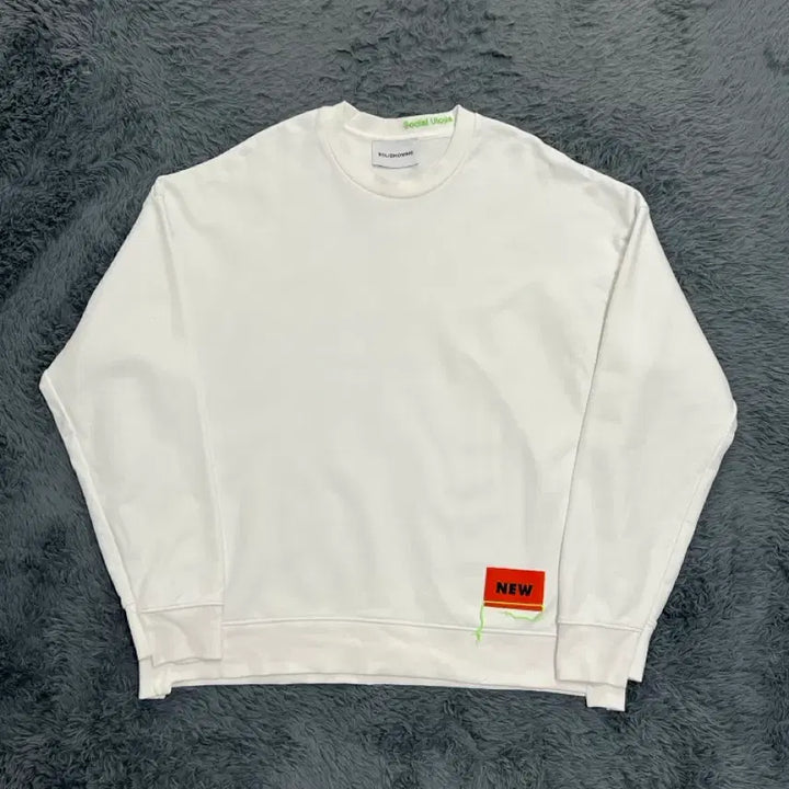 [BUNJANG] Solid Homme White Printing Sweatshirt 46 / (정품) 솔리드옴므 화이트 프린팅 맨투맨 46