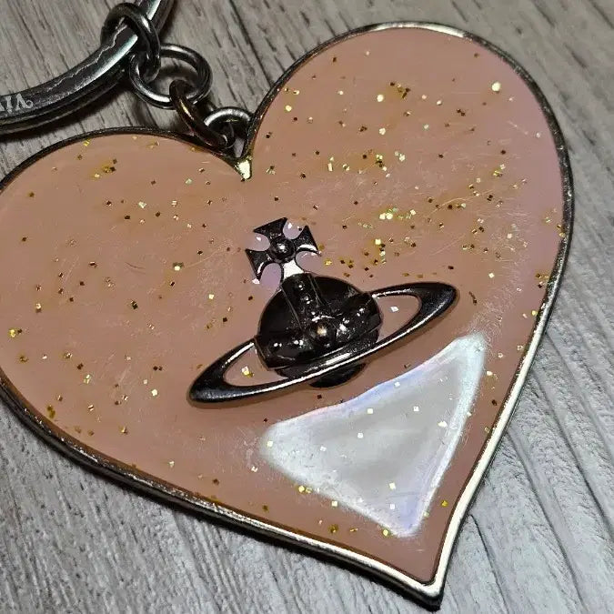 [BUNJANG] Vivienne Westwood Genuine Pink Glitter Heart Keyring / 비비안웨스트우드 정품 하트 키링 핑크 글리터