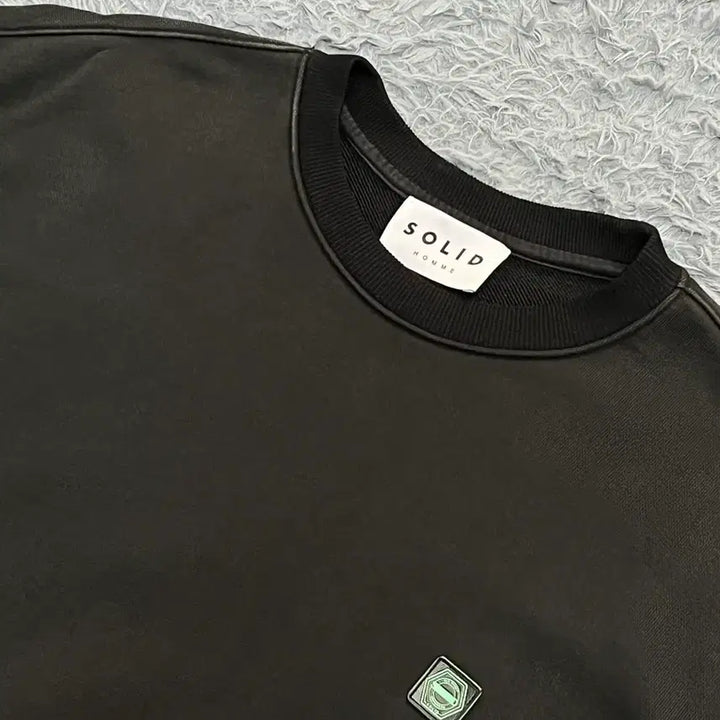 [BUNJANG] Solid Homme 22FW Black Back Logo Sweatshirt / (정품) 솔리드옴므 22FW 블랙 백로고 맨투맨 50