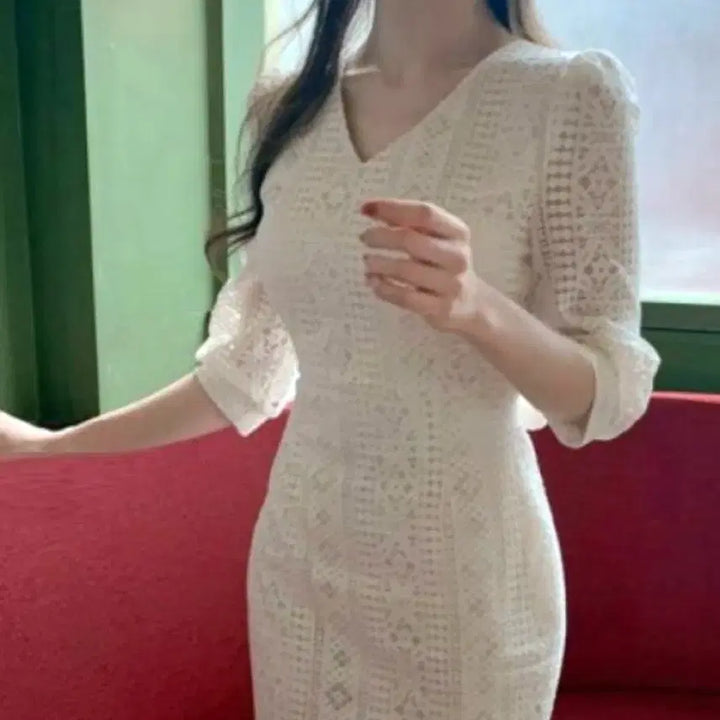 [BUNJANG] Attrangs Lace Mermaid Dress Size 55 New / 아뜨랑스(attrangs) 레이스 머메이드원피스 55 새상품