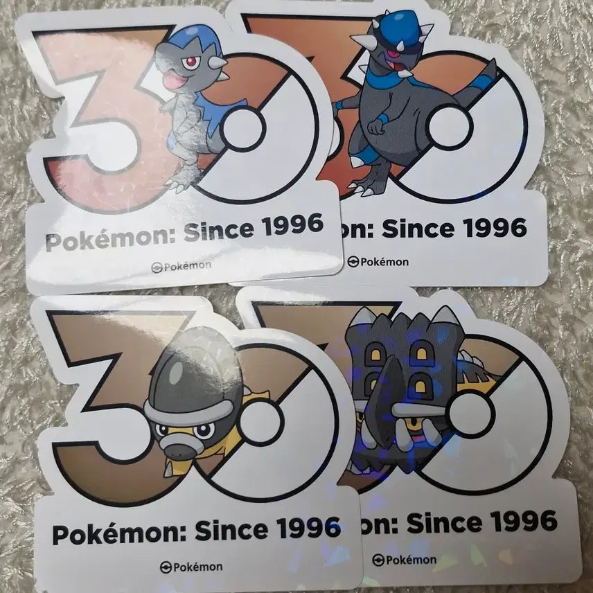[BUNJANG] Pokemon 30th Anniversary Stickers - Rampardos, Shieldon, Bastiodon / 포켓몬 30주년 기념 스티커 두개도스 램펄드 방패톱스 바리톱스