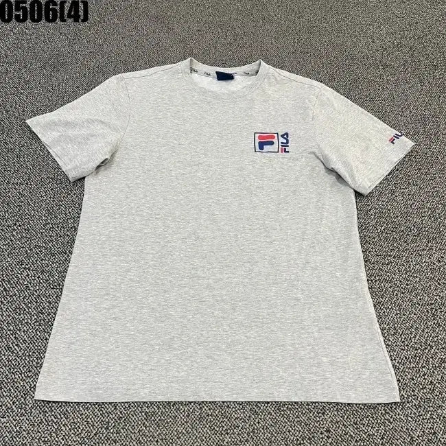 [BUNJANG] FILA Logo Short Sleeve T-Shirt Gray Size 100 / 100 휠라 FILA 로고 반팔 티셔츠 회색 0506(4)
