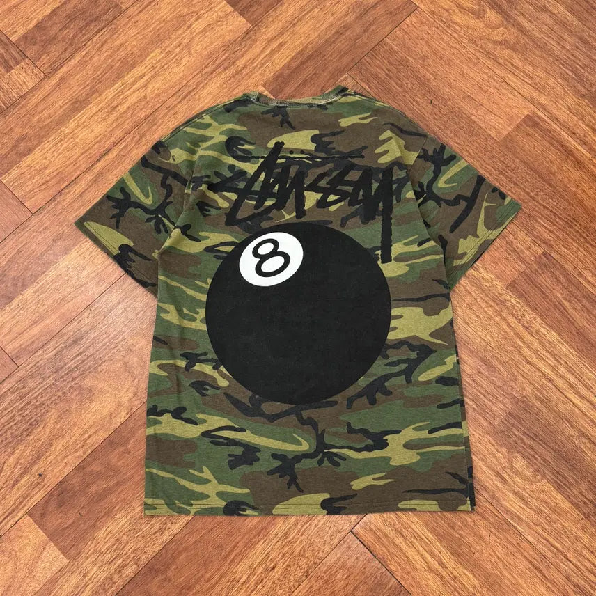 [BUNJANG] Stussy Camo 8 Ball Short Sleeve Round T-Shirt / S Stussy 스투시 카모 8볼 반팔 라운드 티셔츠