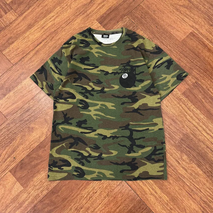 [BUNJANG] Stussy Camo 8 Ball Short Sleeve Round T-Shirt / S Stussy 스투시 카모 8볼 반팔 라운드 티셔츠