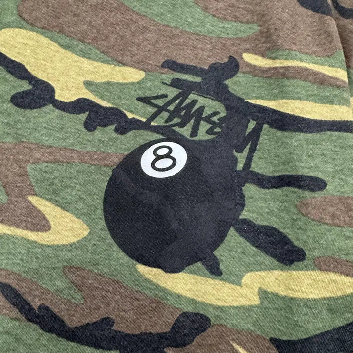 [BUNJANG] Stussy Camo 8 Ball Short Sleeve Round T-Shirt / S Stussy 스투시 카모 8볼 반팔 라운드 티셔츠