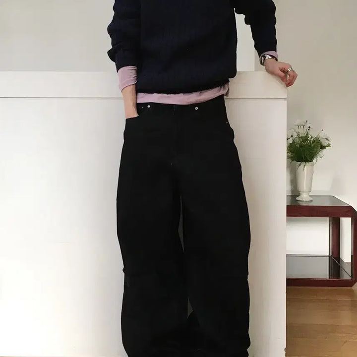 [BUNJANG] Hoai Bo McCoy Bizo Balloon Raw Denim Jeans Black L / 호아이보 맥코이 비조 벌룬 생지 데님 블랙 L