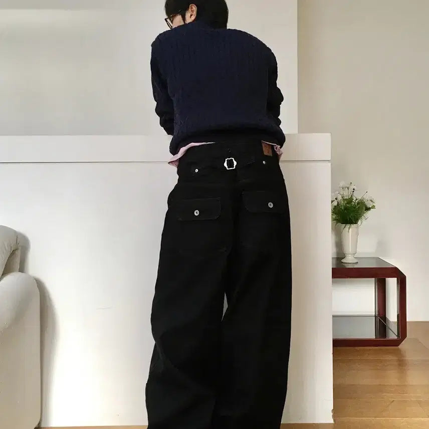 [BUNJANG] Hoai Bo McCoy Bizo Balloon Raw Denim Jeans Black L / 호아이보 맥코이 비조 벌룬 생지 데님 블랙 L