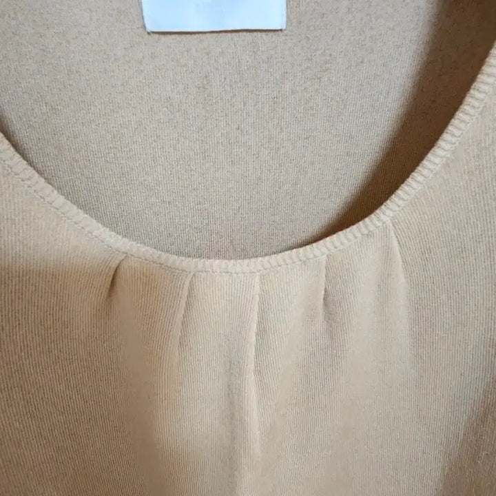 [BUNJANG] SYSTEM Shirring Point Short Sleeve Knit (Beige) / [정품] 시스템(SYSTEM) 셔링 포인트 반팔 니트 (베이지)