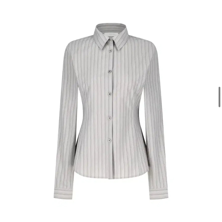 [BUNJANG] Amomento Striped Shirt Grey / 아모멘토 스트라이프 셔츠 그레이 새상품