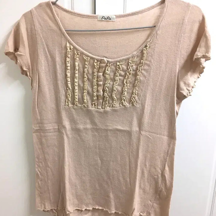 [BUNJANG] Vintage Japanese Mutepink Frill Blouse / 일본 빈티지 뮤트핑크 블라우스 카메빈티지 카모메산장 와이즈걸