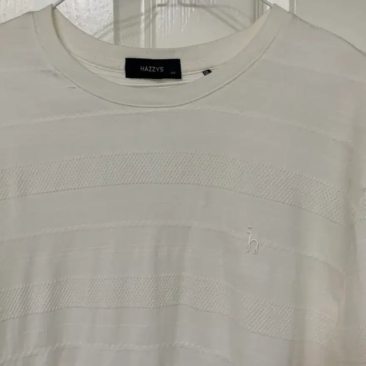 [BUNJANG] Hazzys White Stripe Short Sleeve T-shirt / 헤지스 화이트 스트라이프 반팔 티셔츠105