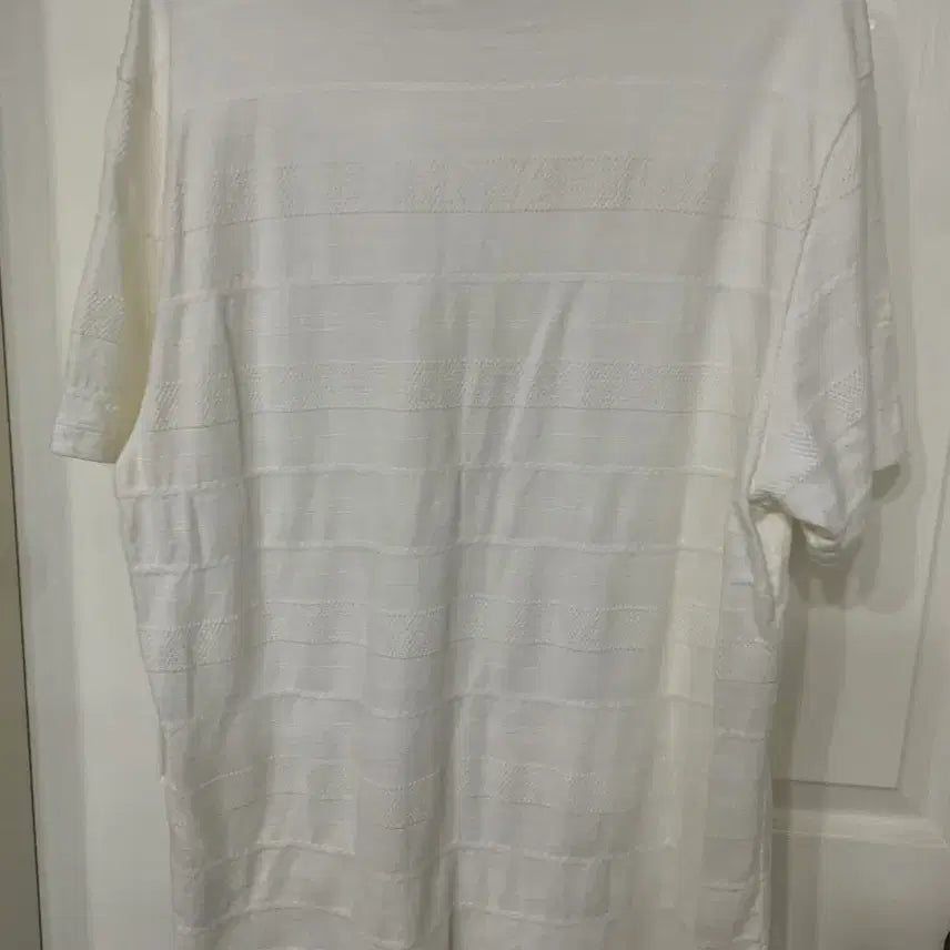 [BUNJANG] Hazzys White Stripe Short Sleeve T-shirt / 헤지스 화이트 스트라이프 반팔 티셔츠105