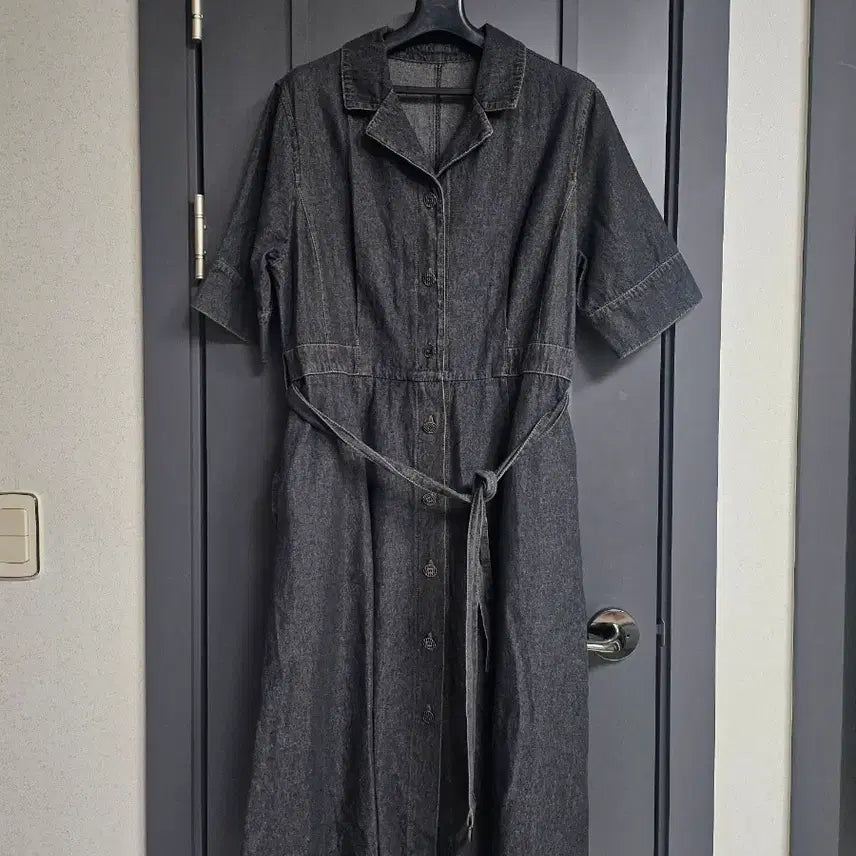 [BUNJANG] Denim Shirt Dress with Belt / 데님 셔츠 벨트 원피스예요