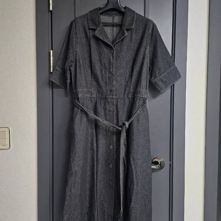 [BUNJANG] Denim Shirt Dress with Belt / 데님 셔츠 벨트 원피스예요