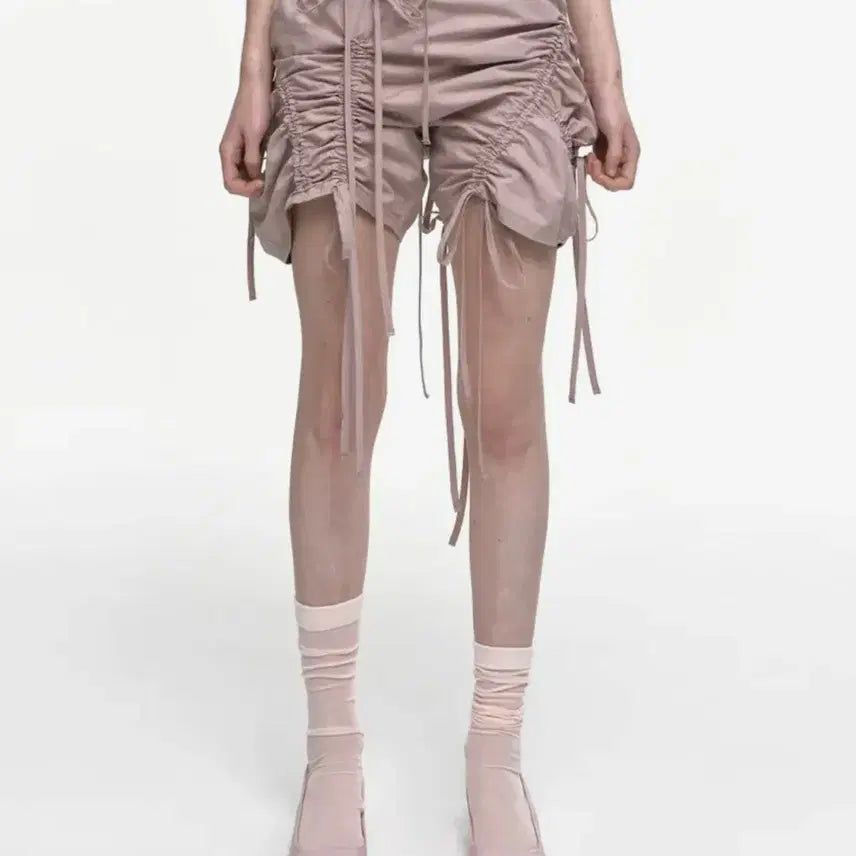 [BUNJANG] NACHE Strap Shirring Shorts (Dusty Pink) / 나체 NACHE 스트랩 셔링 쇼츠