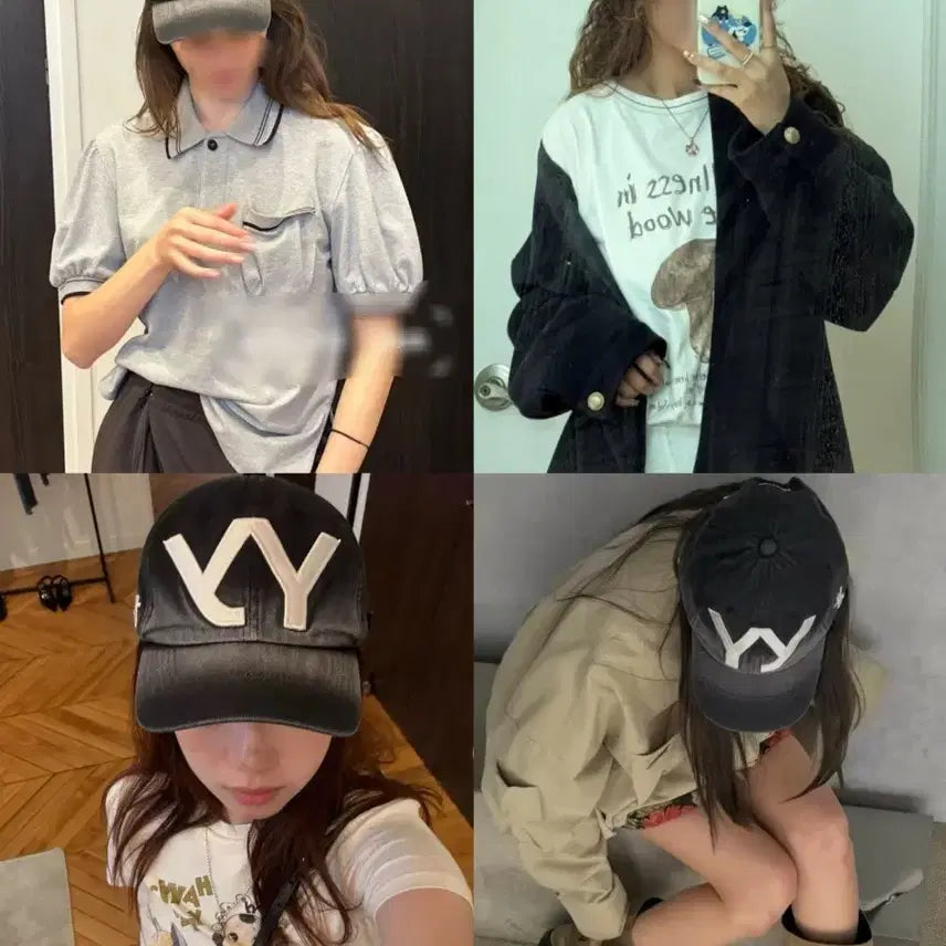 [BUNJANG] Openyyy Gradient Black Ball Cap / 오픈와이와이 그라디언트 그라데이션 블랙 볼캡 모자