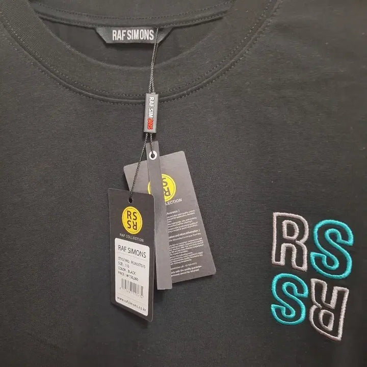 [BUNJANG] Raf Simons RS Embroidered Black Short Sleeve T-Shirt / 라프시몬스 RS 자수 블랙 반팔 티셔츠 110 새상품