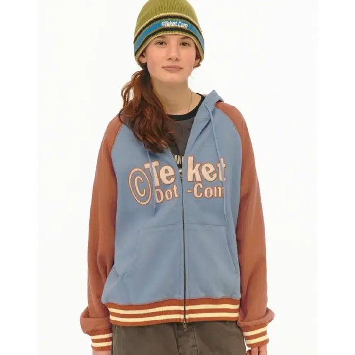 [BUNJANG] Teket Tilted Zip-Up Hoodie Orange / Teket Tilted Zip-Up Hoodie Orange